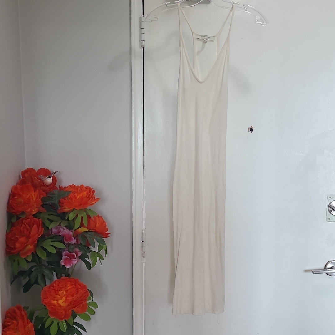 Bcbgmaxazria Runway Ivory Knit Slip Dress Jersey